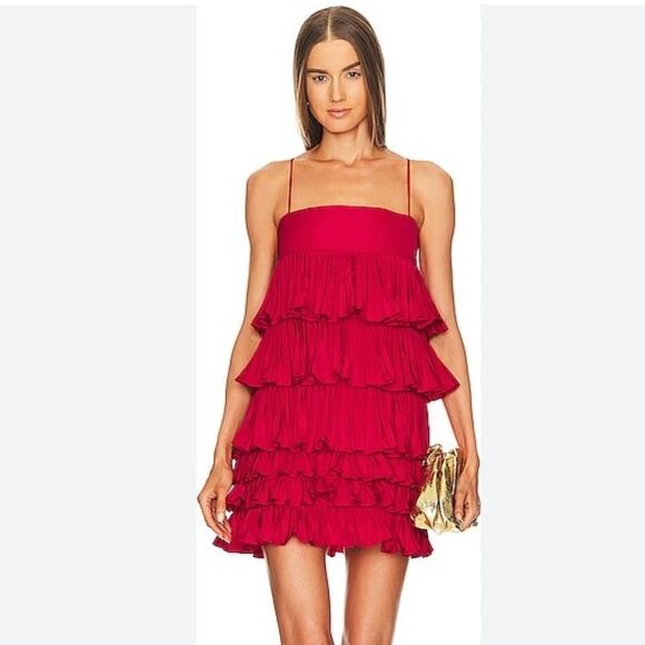 NWT Alexis Corsini Mini Dress Ruby Red Medium Revolve - Picture 1 of 14